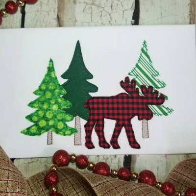 tree with moose applique